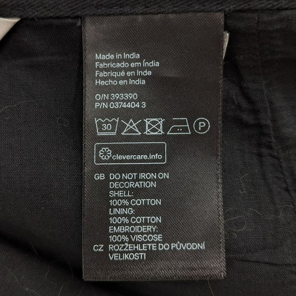 H&M Skirt Southwestern Cotton Twill 6 Fun Colorful Beaded Fringe Hem Aztec Boho - Picture 10 of 13